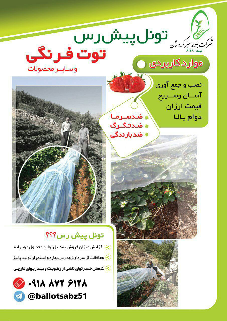تونل پیش رس توت فرنگی