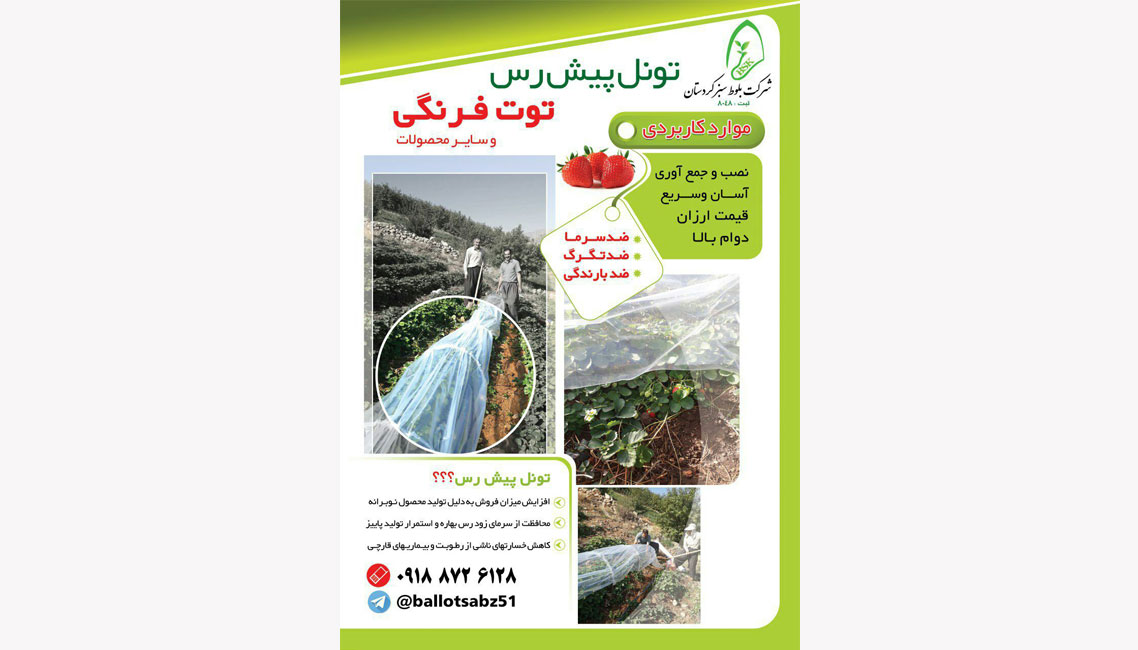 تونل پیش رس توت فرنگی